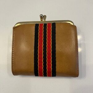 Brown Wallet with Red and Black Stripe women’s vintage